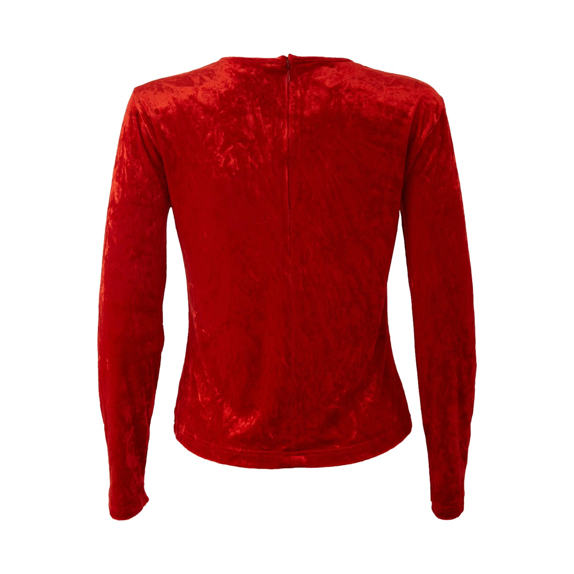 YSL Red Velvet Logo Long Sleeve Top - Image 2