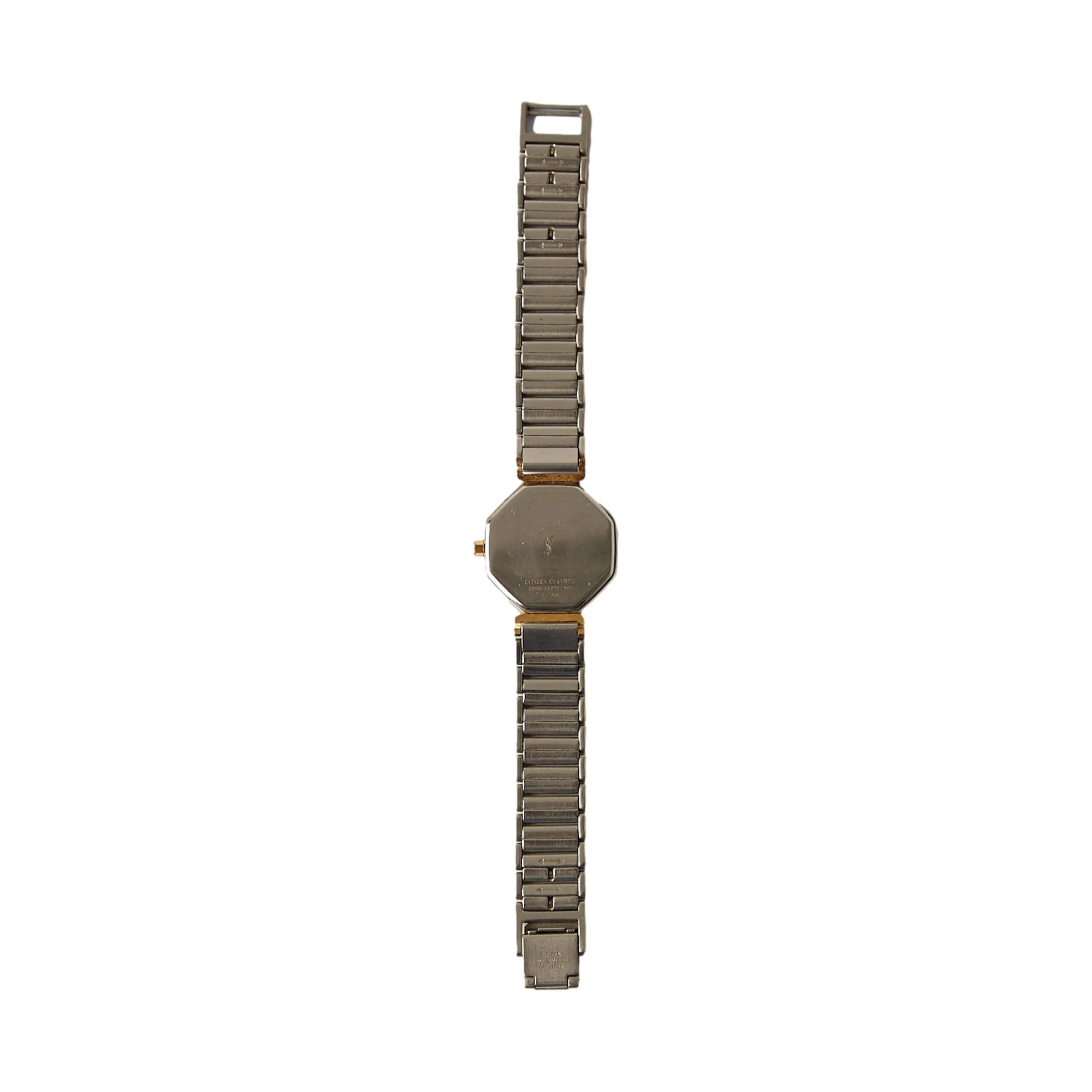 YSL Silver + Gold Asymmetrical Navy Watch 1 - Image 2
