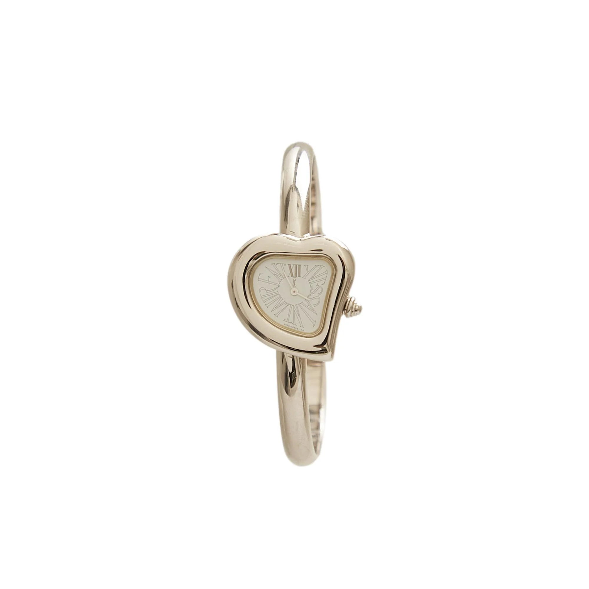 YSL Silver Heart Logo Watch