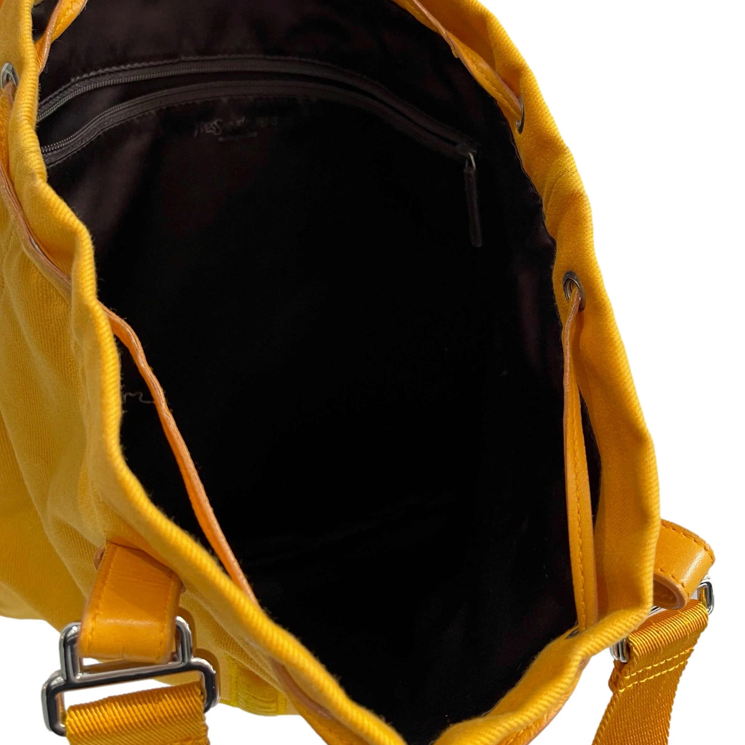 YSL Yellow Canvas Logo Shoulder Tote - Image 3